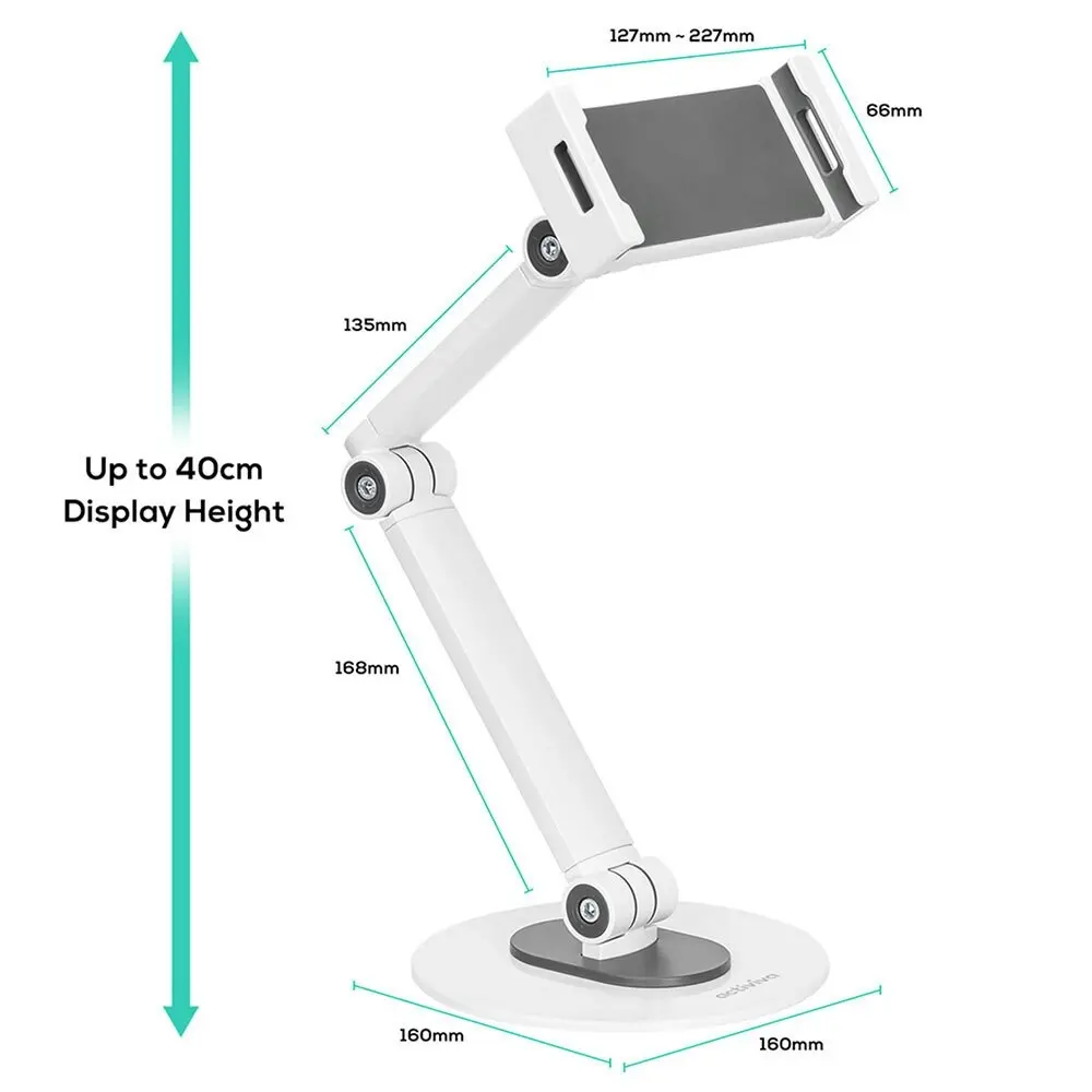 Activiva 47cm Universal iPad & Tablet Tabletop Stand f/ Tablets 4.7-12.9in White