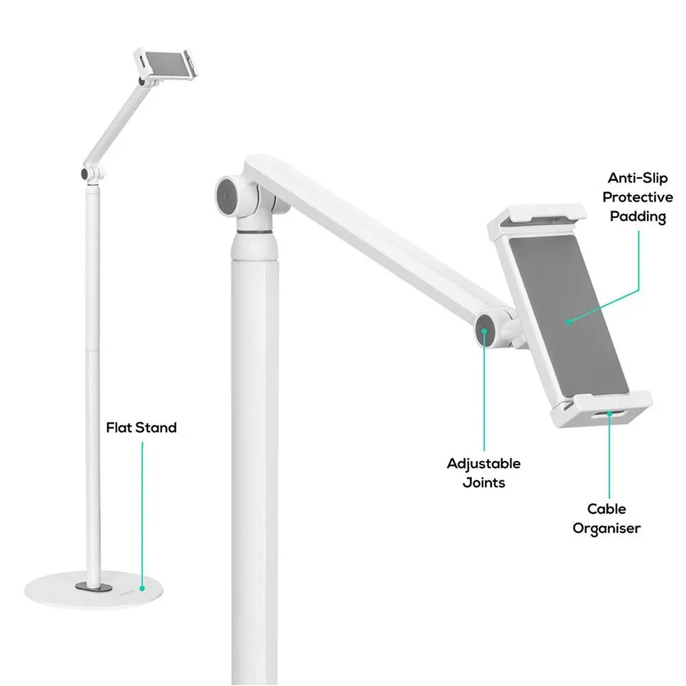 Activiva 136cm Universal iPad & Tablet Floor Stand f/ Tablets 4.7-12.9in White