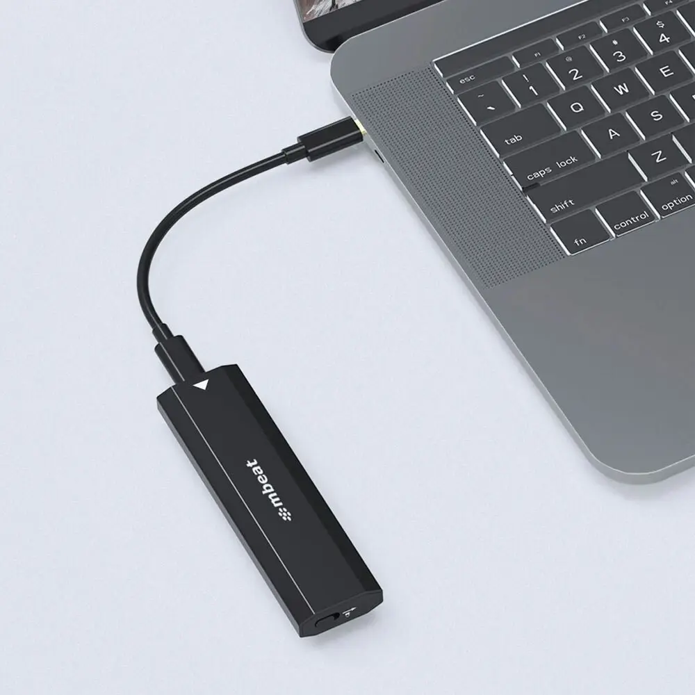 mBeat Elite 10Gbps USB-C Male To M.2 SSD Female High Speed Enclosure Case Black