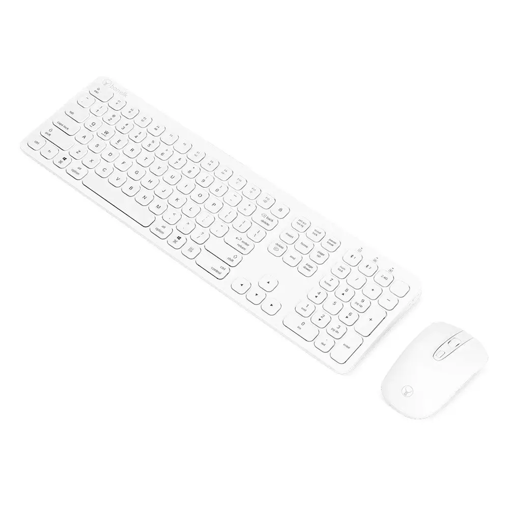 Bonelk KM-447 Bluetooth/2.4GHz Wireless Keyboard/Mouse Combo For Smartphones WHT