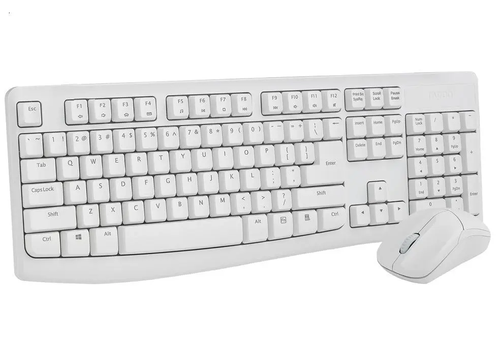 Rapoo X1800Pro Wireless 2.4GHz Optical Mouse/Keyboard Combo For PC/Laptop White