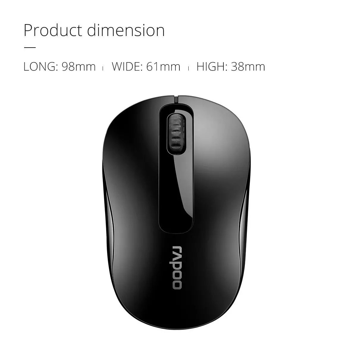 Rapoo M10 Plus Wireless 2.4GHz Optical Mouse 1000DPI For Laptop/PC Desktop Black