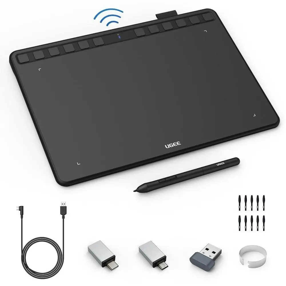 Ugee S1060W Pen Tablet 10x6" Digital Drawing Wireless For Windows/Mac/Chrome OS