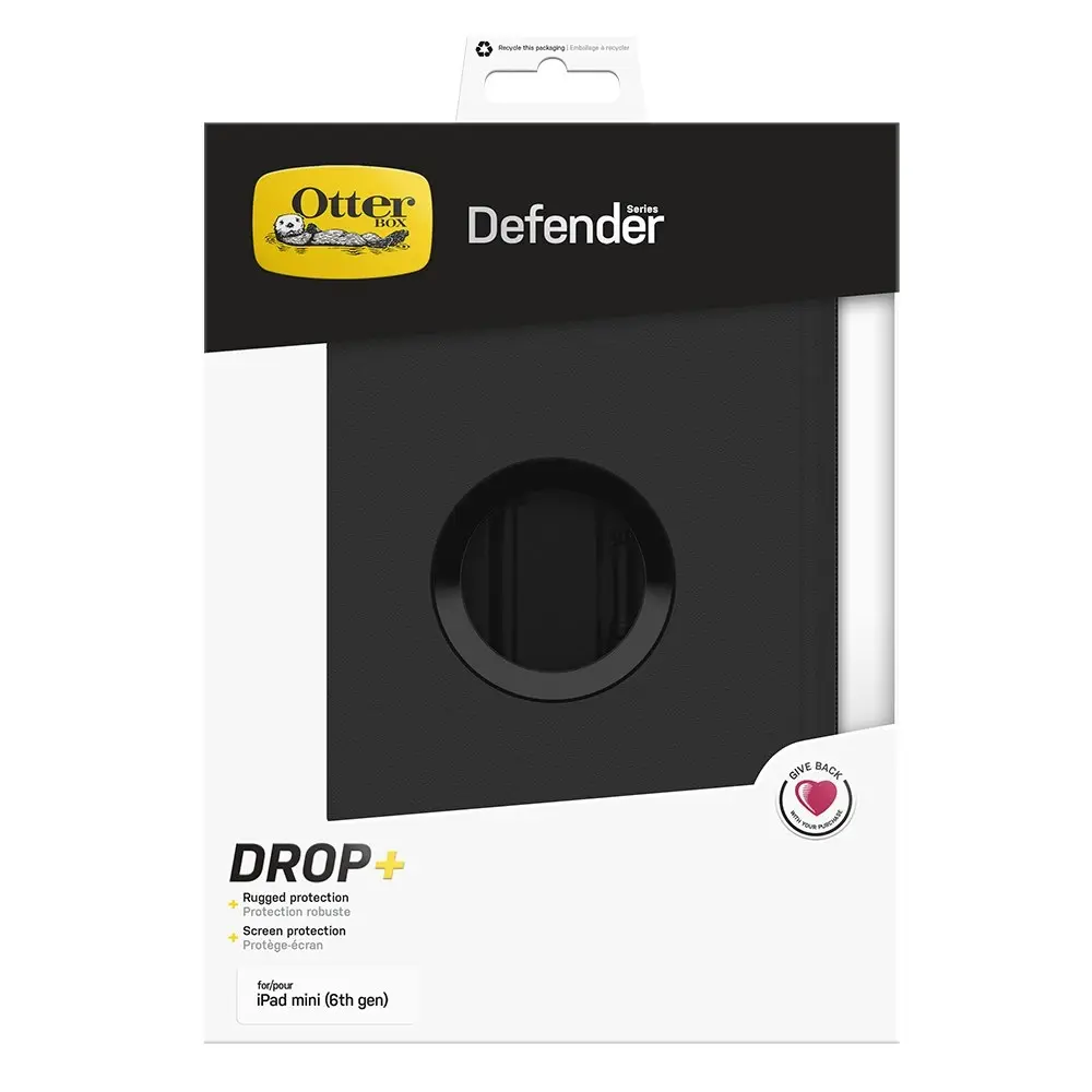 Otterbox Defender Antimicrobial Case Cover For Apple iPad Mini 6th Gen Black