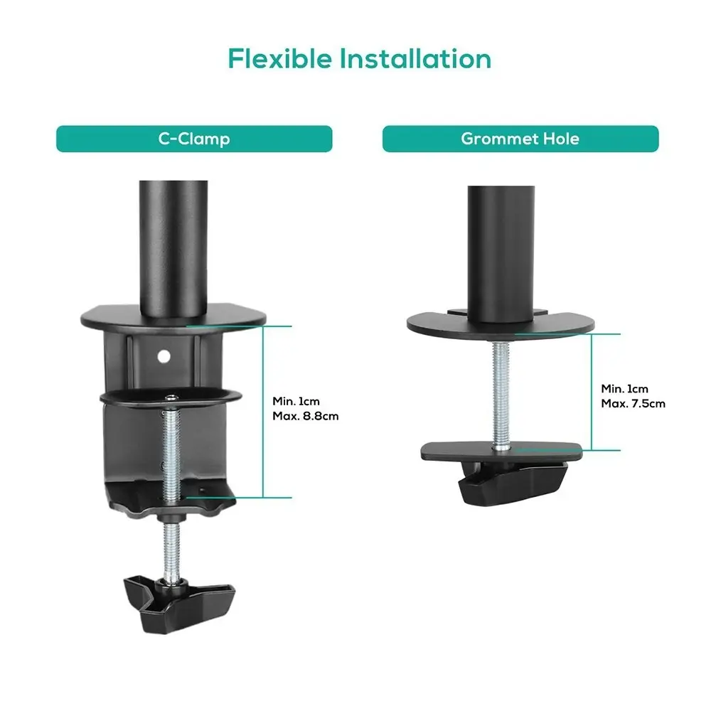 Activiva 13in to 32in Single Monitor Screen Bracket Tilt/Rotate Arm f/Desk Mount