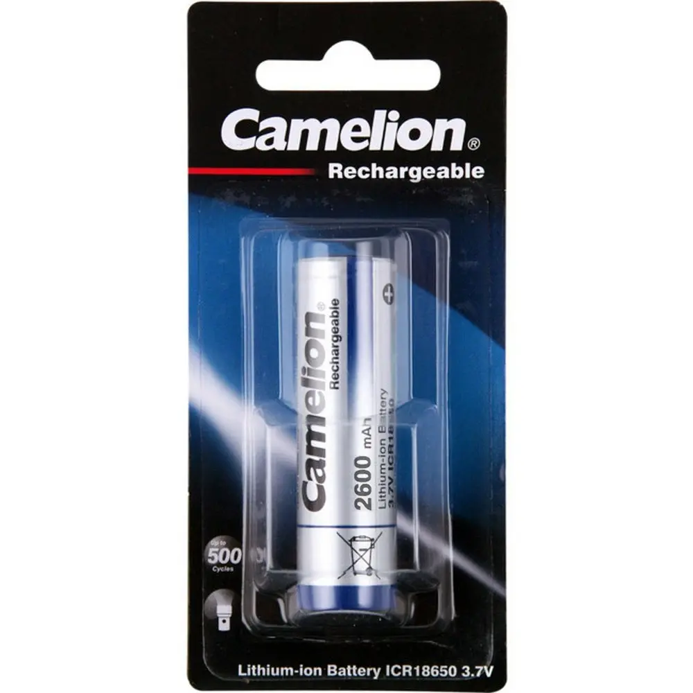 3x Camelion 18650 Lithium-Ion Rechargeable Battery 2600mAh 3.7V PVC Label Jacket