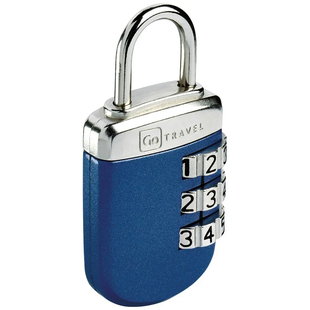 Go Travel Large Wheel Dial Combination Padlocks Suitcase/Luggage Lock Blue