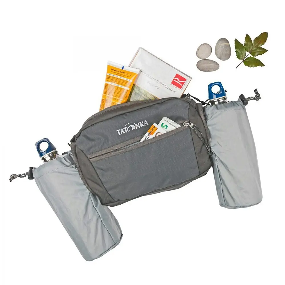 Tatonka 3L Hip Bum Bag w/ Double Bottle Holders Storage/Organisation Titan Grey