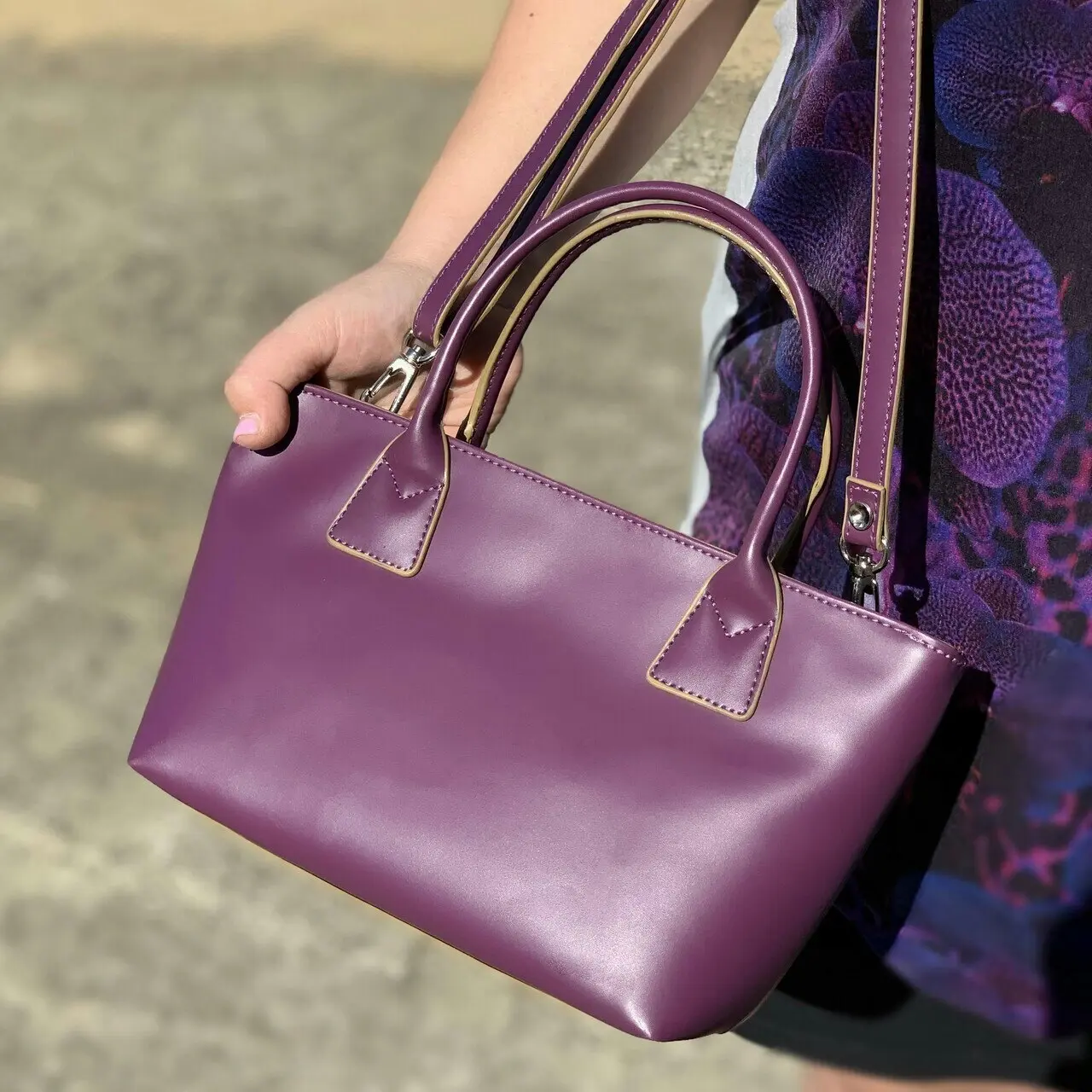 Milleni Mini Fashion Women's/Ladies 26cm Tote Hand Bag WorkShoulder Handbag Plum