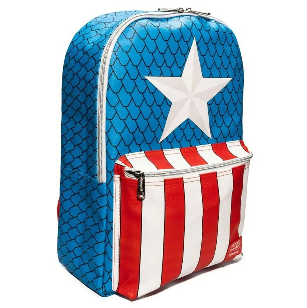 Captain America 50cm Costume Mini Backpack w/ Pin Faux Leather Adjustable