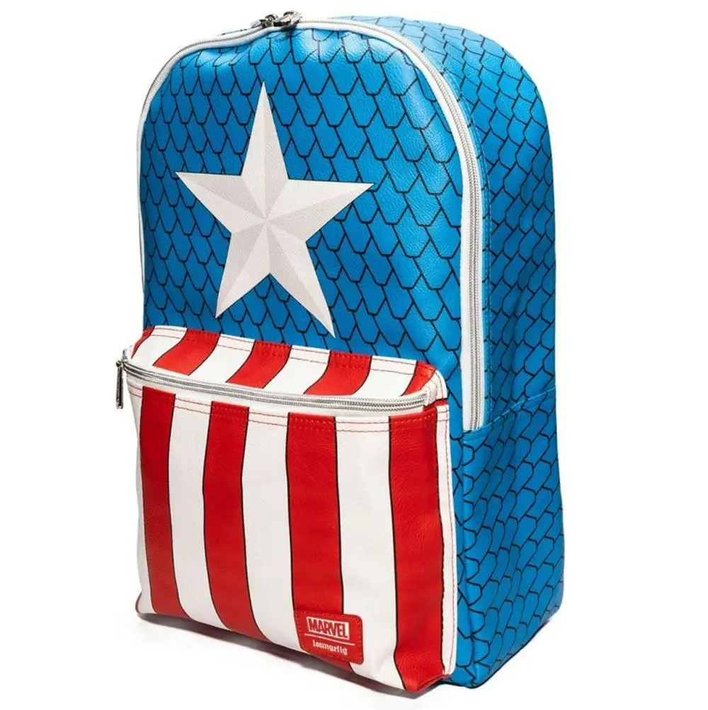 Captain America 50cm Costume Mini Backpack w/ Pin Faux Leather Adjustable