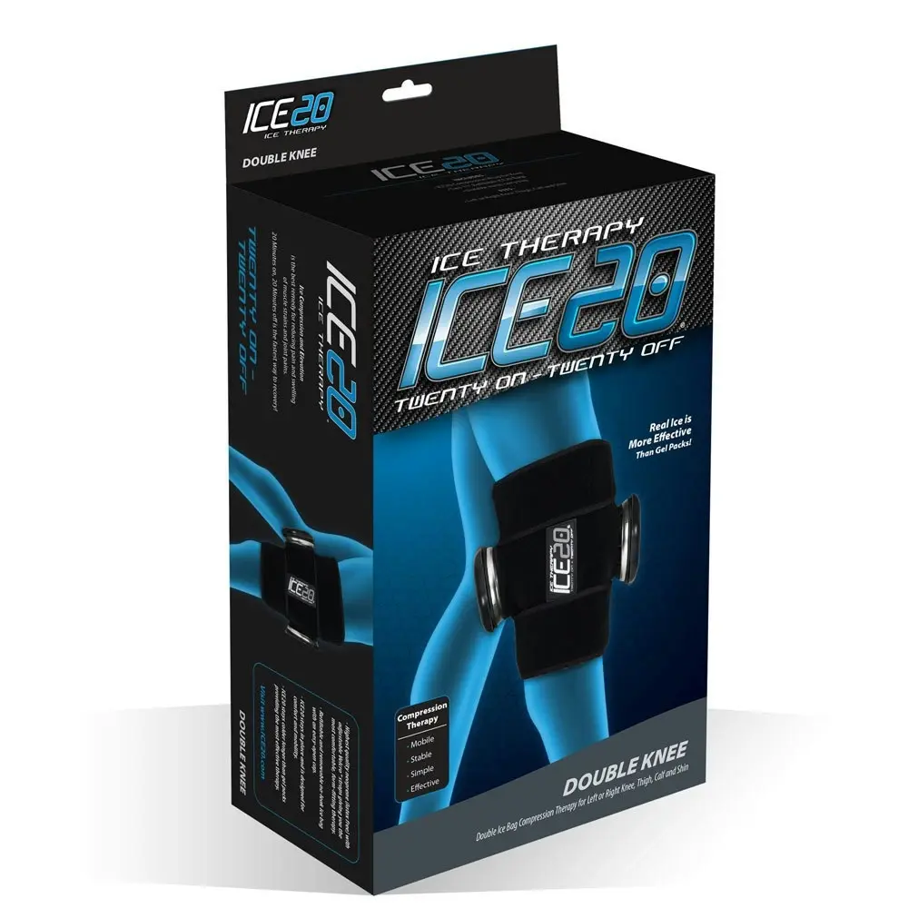 Ice20 Ice Therapy Knee Thigh Shin Cold Compression Wrap  w Strap/Bag