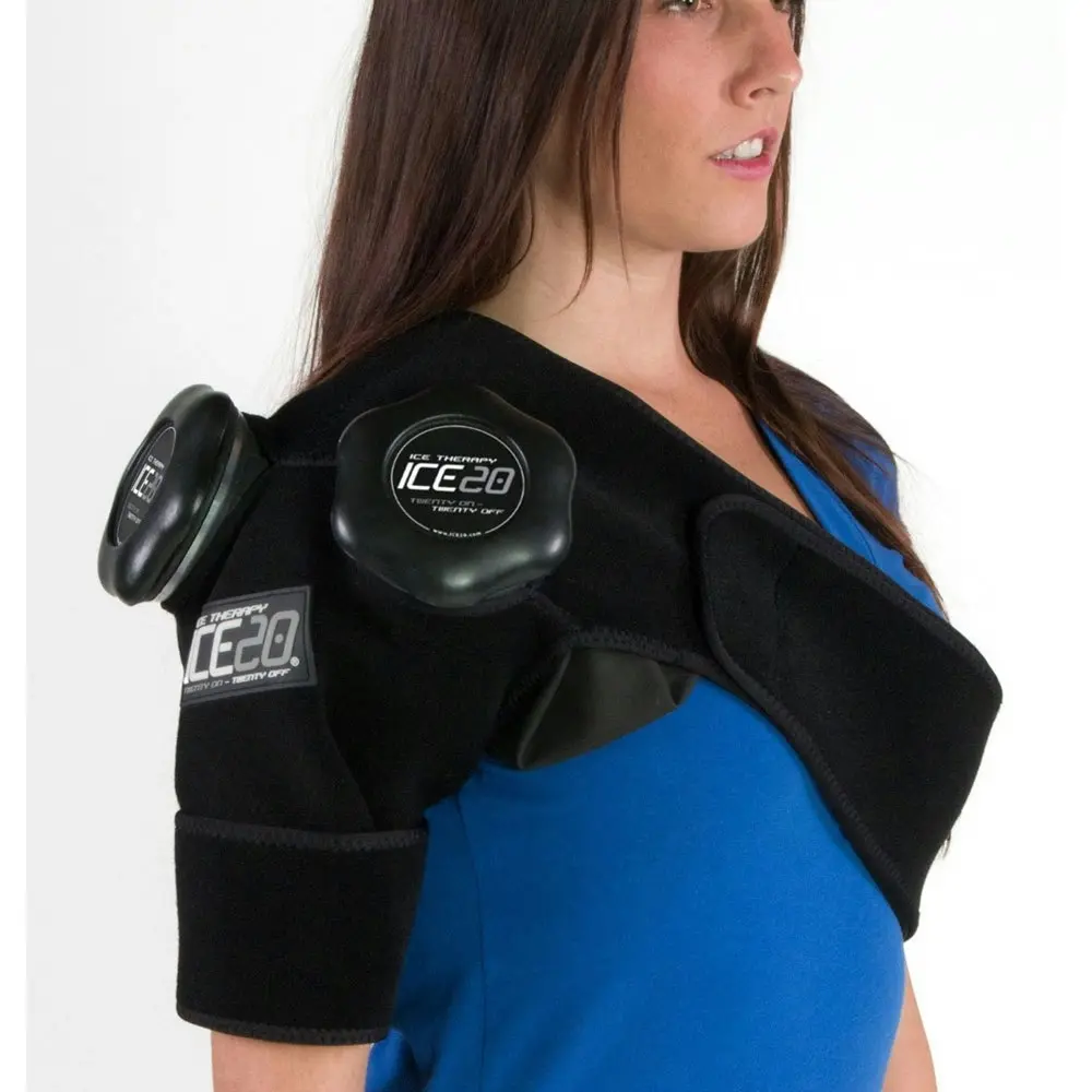 Ice20 Ice Therapy Double Shoulder Cold Compression Wrap  w/ Strap/Bag