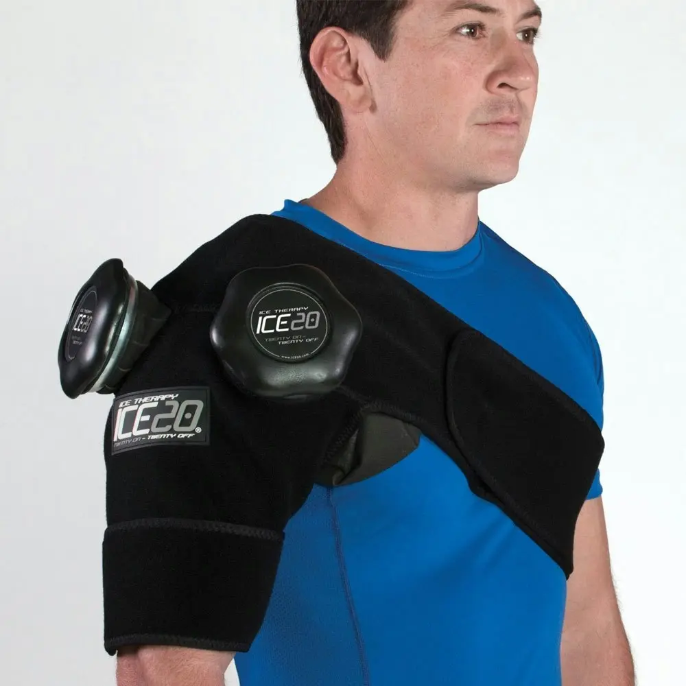 Ice20 Ice Therapy Double Shoulder Cold Compression Wrap  w/ Strap/Bag