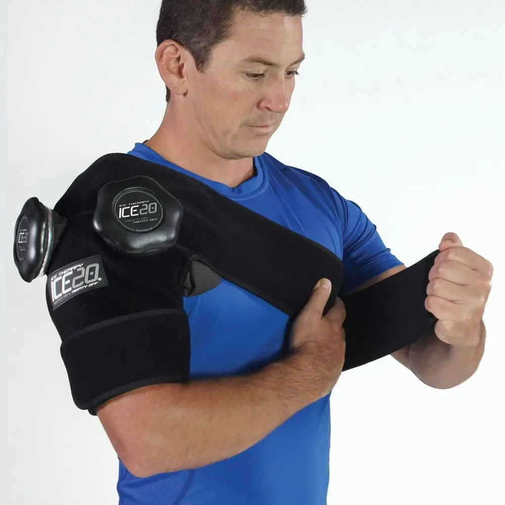 Ice20 Ice Therapy Double Shoulder Cold Compression Wrap  w/ Strap/Bag