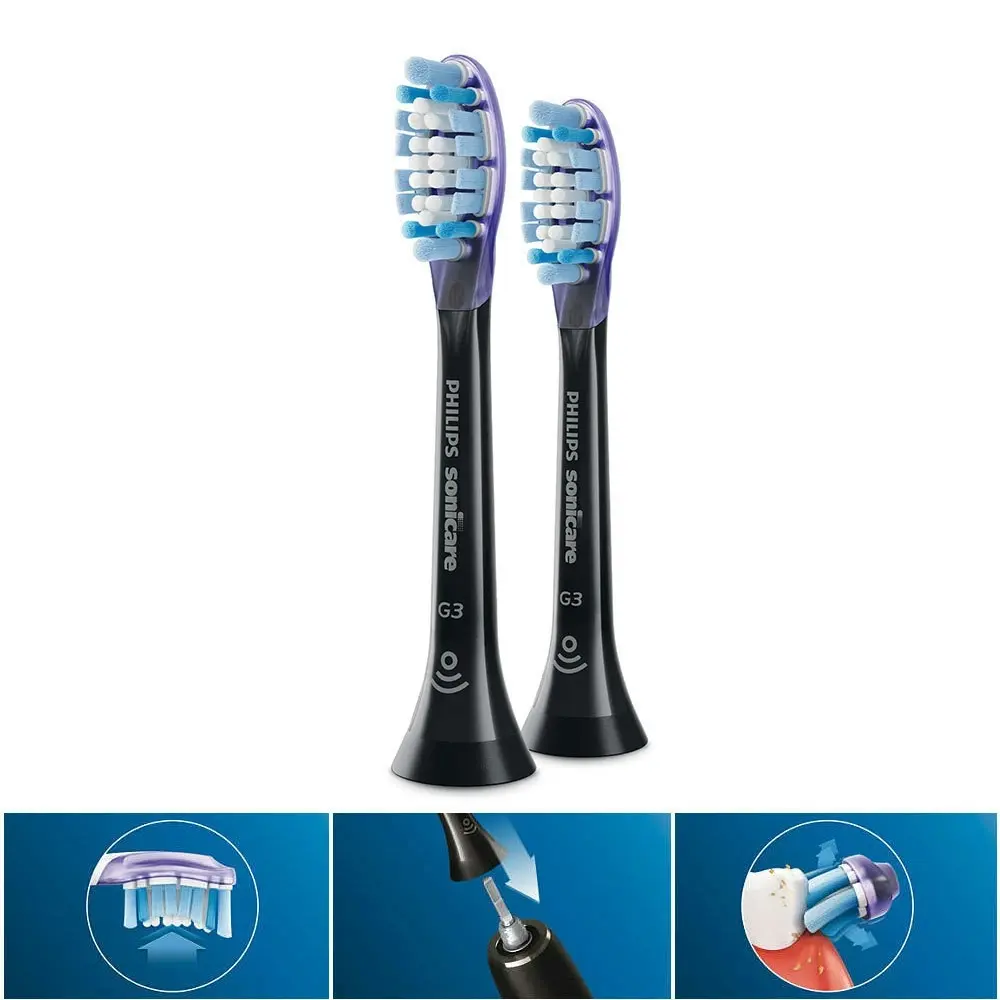 4PC Philips HX9052/67 G3 Gum Care Replacement Head for Electric Toothbrush Black