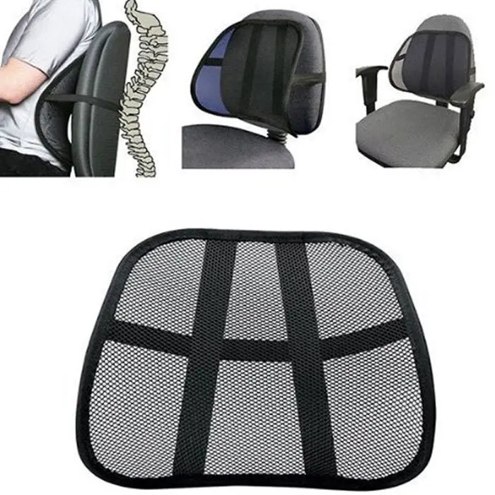 Kensington Mesh Back/Spine/Lumbar/Rest/Support for Office Chair/Car Black