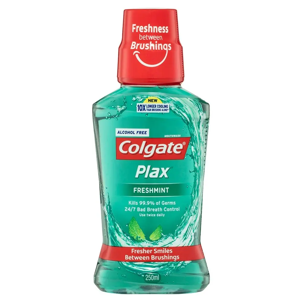 2x Colgate 250ml Plax Freshmint Mouthwash Alcohol Free Mouth Wash Oral Care