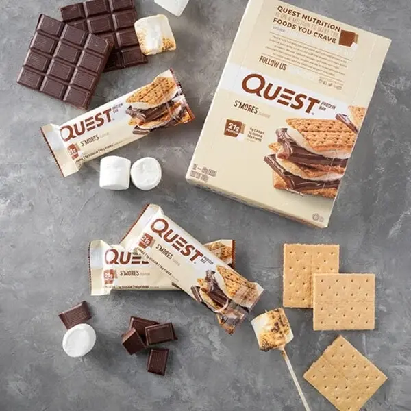 12pc Quest 60g High Protein Chewy Bars Healthy Snacks Gym/Diet Treat S'mores