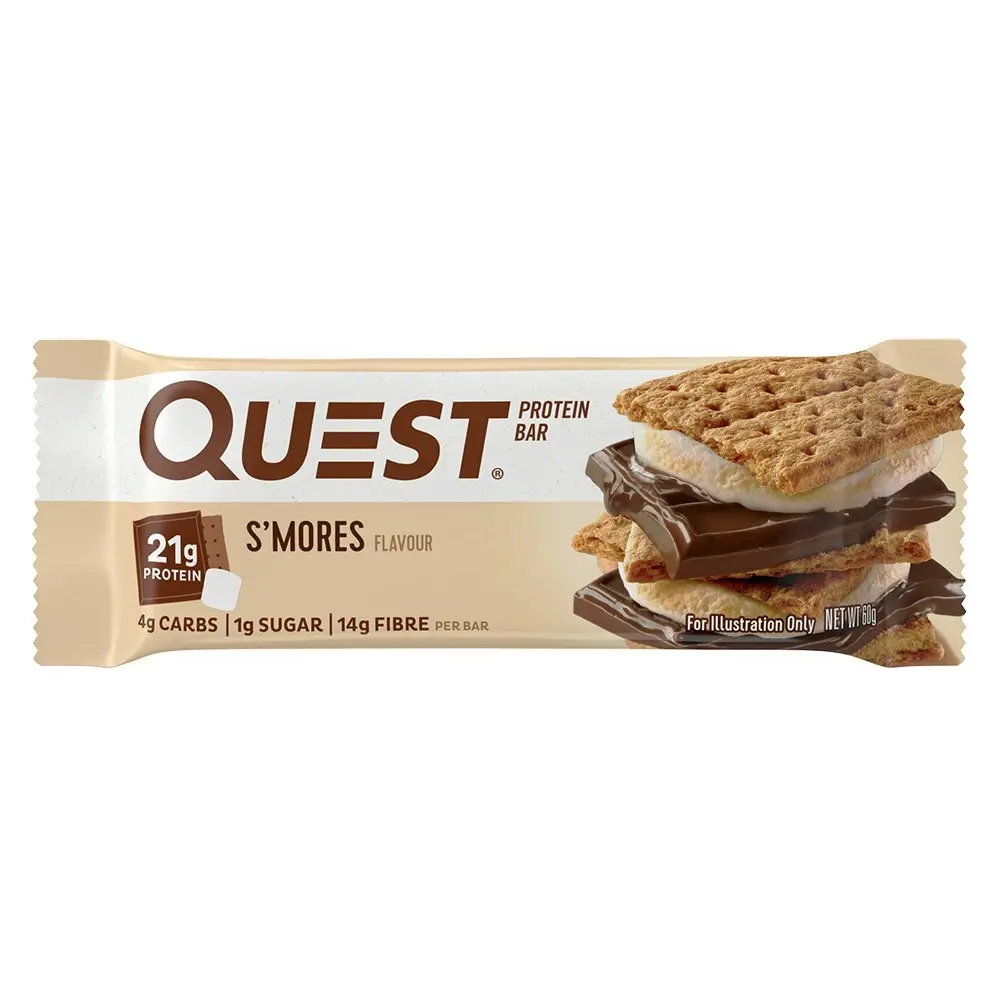 12pc Quest 60g High Protein Chewy Bars Healthy Snacks Gym/Diet Treat S'mores