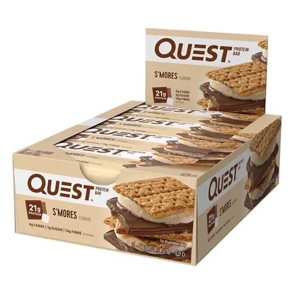 12pc Quest 60g High Protein Chewy Bars Healthy Snacks Gym/Diet Treat S'mores