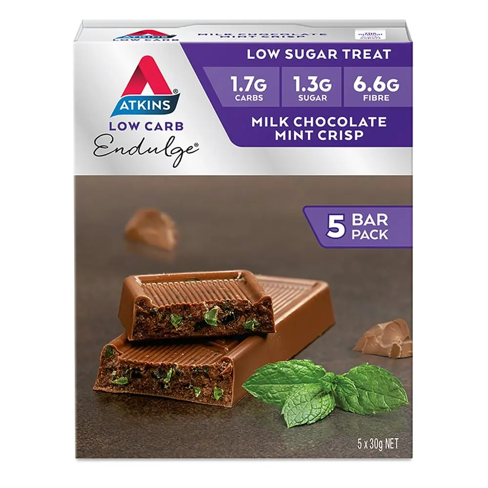 15pc Atkins Low Carb/Sugar 30g Endulge Protein Bar Diet Snack Milk Chocolate MNT