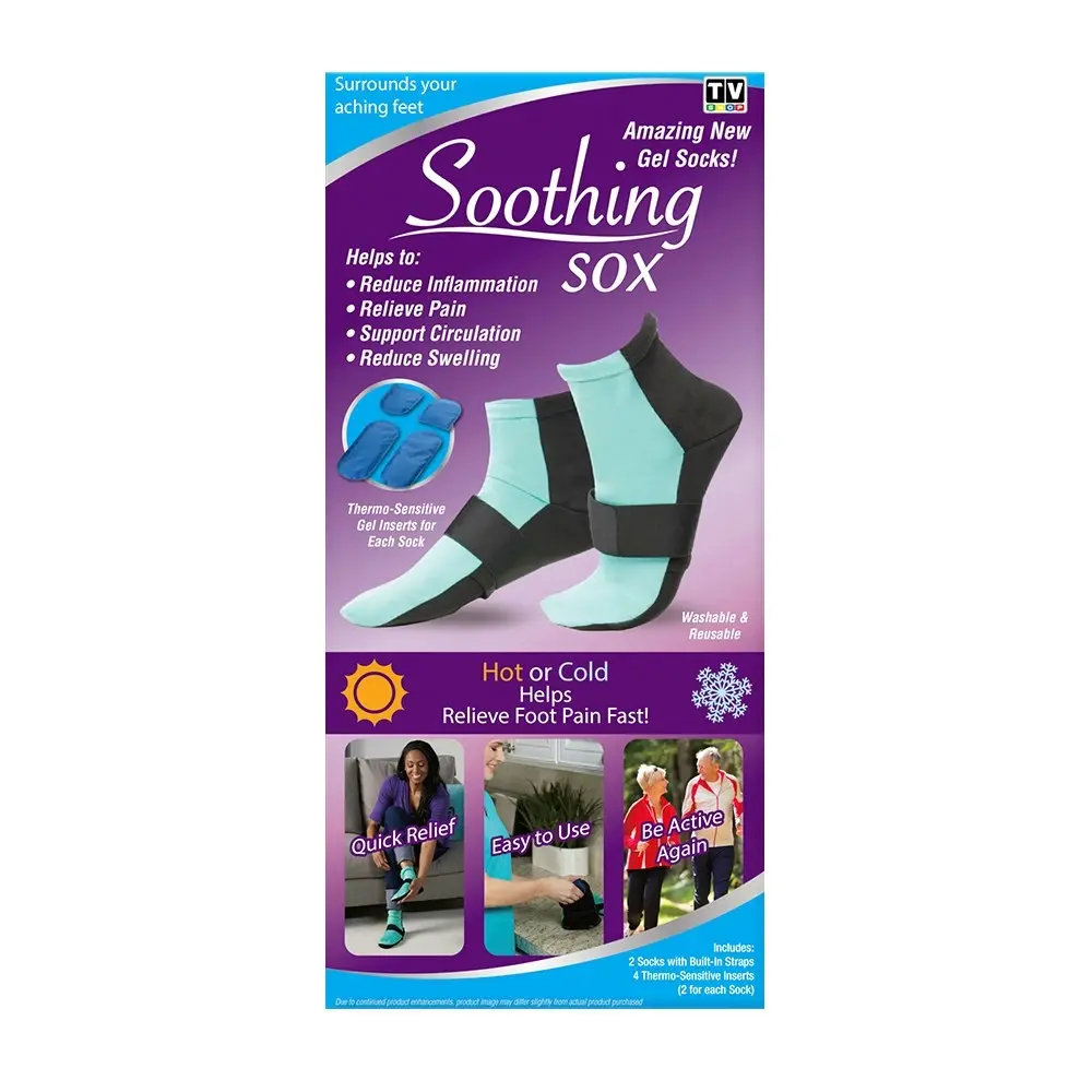 TV Shop Soothing Sox Hot/Cold Microwavable Adjustable One Size Fits Most Socks