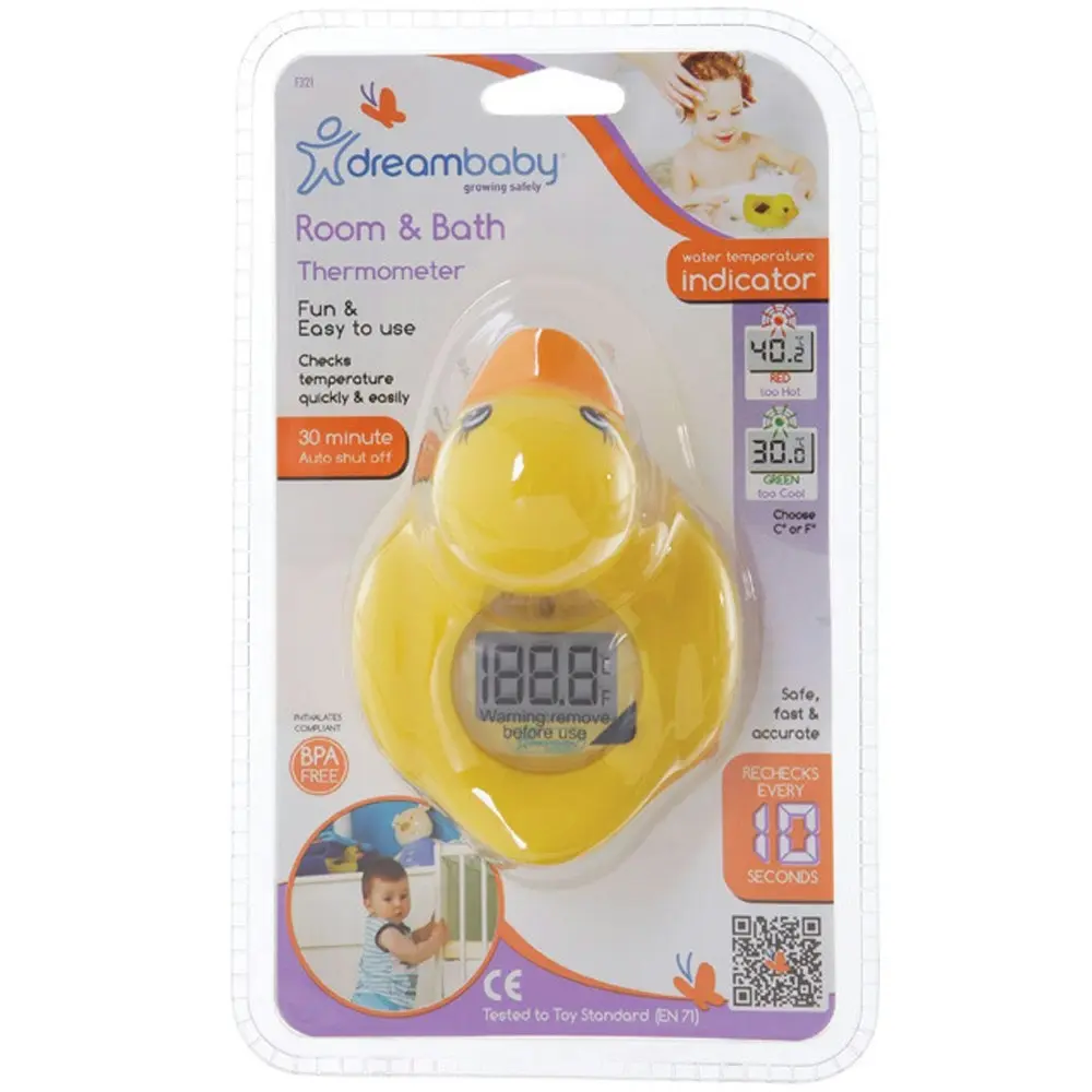 dreambaby Room & Bath Water Temperature Thermometer Duck Safe/Accurate Kids