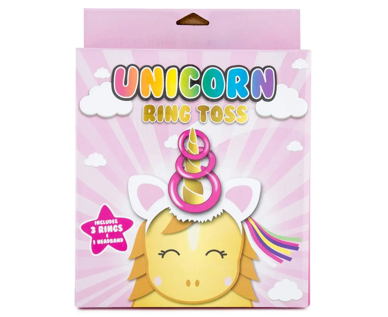 3PK Unicorn Ring Toss Game Kids/Children 3y+ Party Activity Toys Headband/Rings