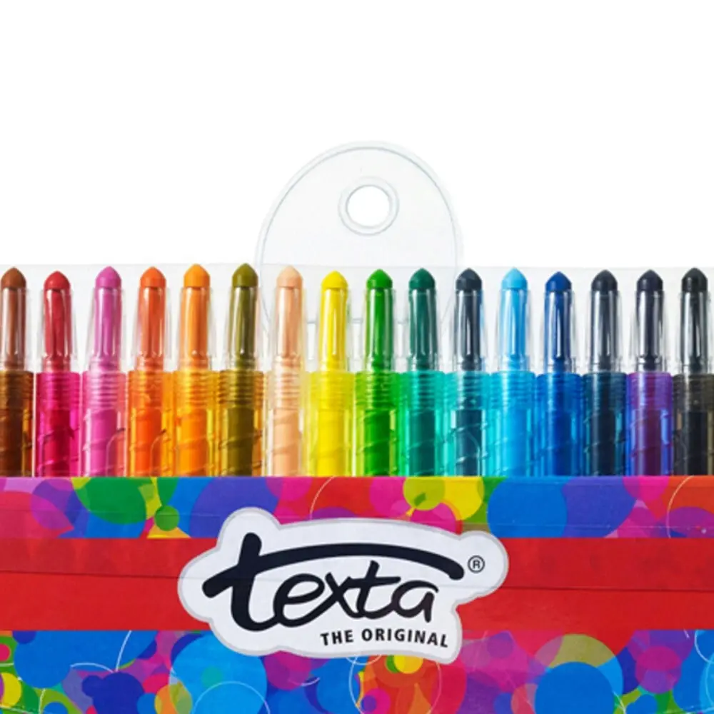 20pc Texta The Original Jmbo Zoom Kids Non Toxic Twist Colouring Crayons Wallet