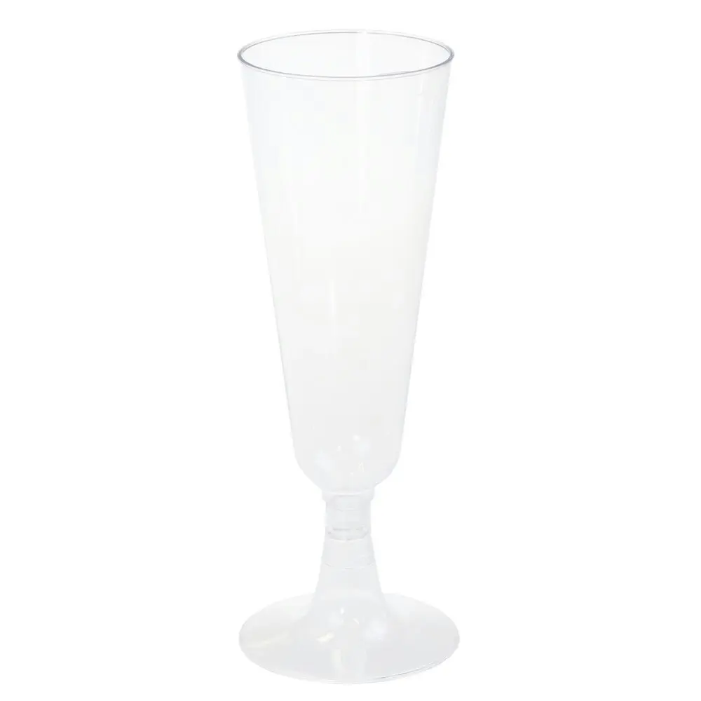 6PK Lemon & Lime 130ml Disposable Reusable Plastic Champagne Flutes Glass Cup