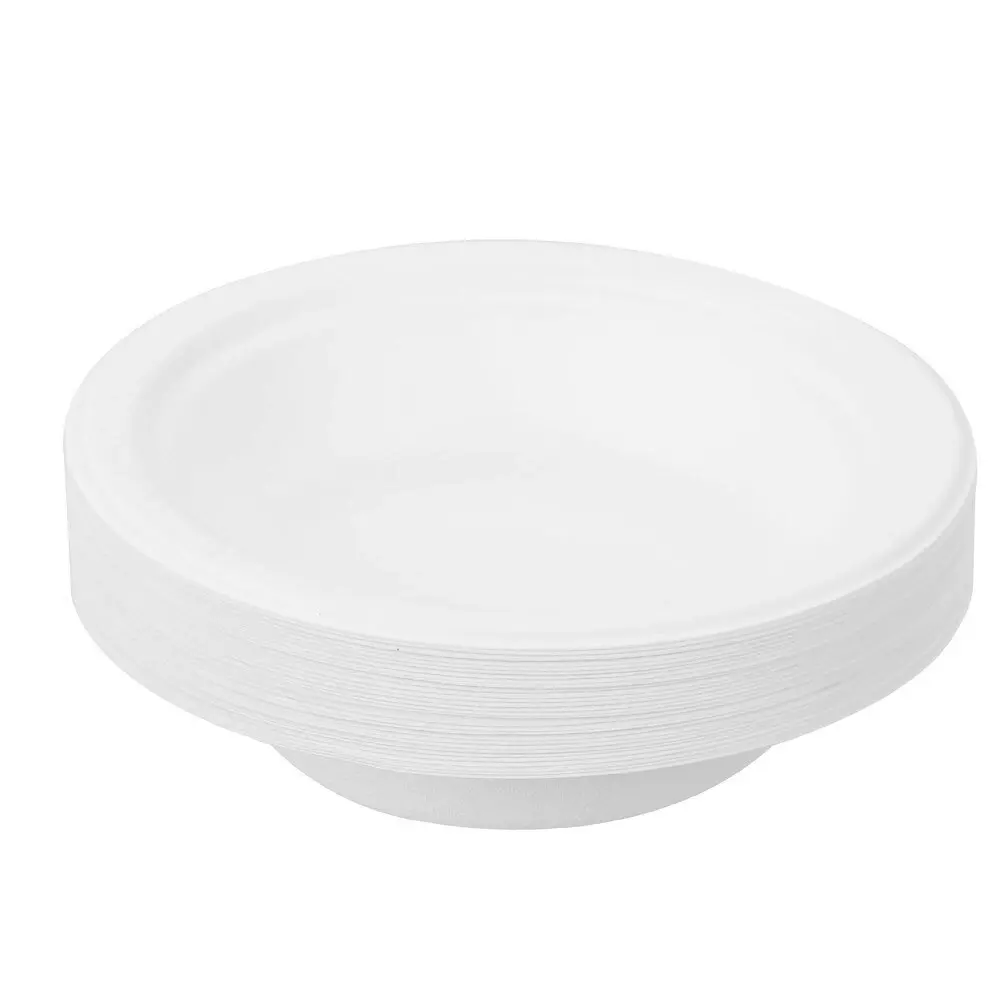 150pc Lemon & Lime Eco/Biodegradable/Compostable Disposable 18cm Side Bowl White