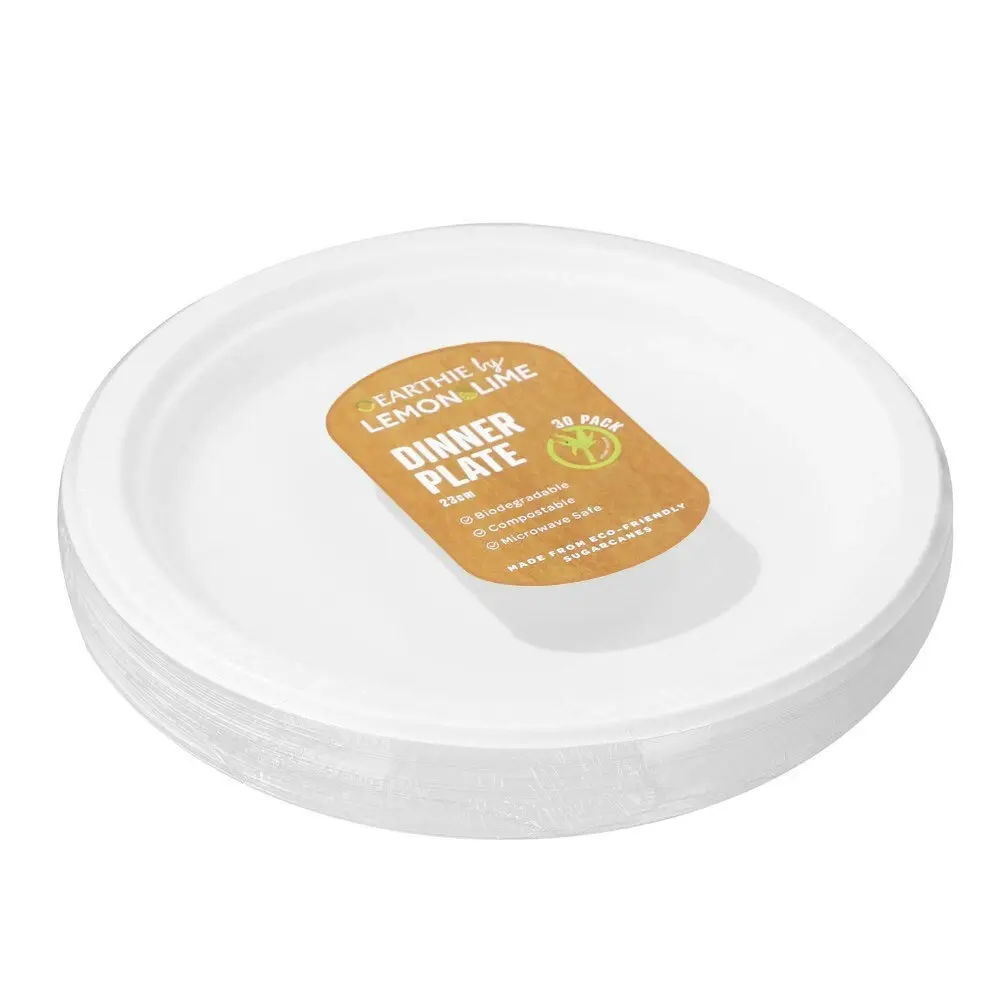 150pc Lemon & Lime Eco/Biodegradable/Compostable Disposable 23cm Dinner Plate WH