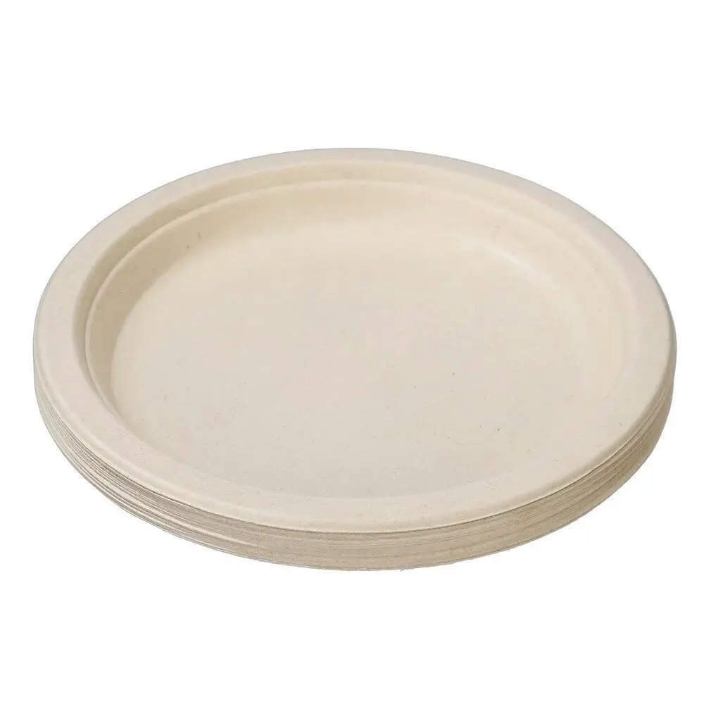 120pc Lemon & Lime Eco-Friendly/Biodegradable Disposable 18cm Side Plate Natural