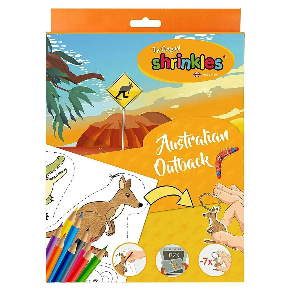 2x Shrinkles Australian Outback Bumper Box Colouring Pencils 35cm Fun 4y+ Kids