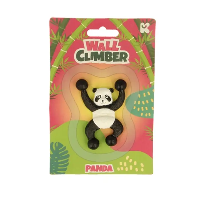 3x Fumfings Novelty Panda Wall Climber Rubber 15cm Brown Kids/Children Toys 3y+