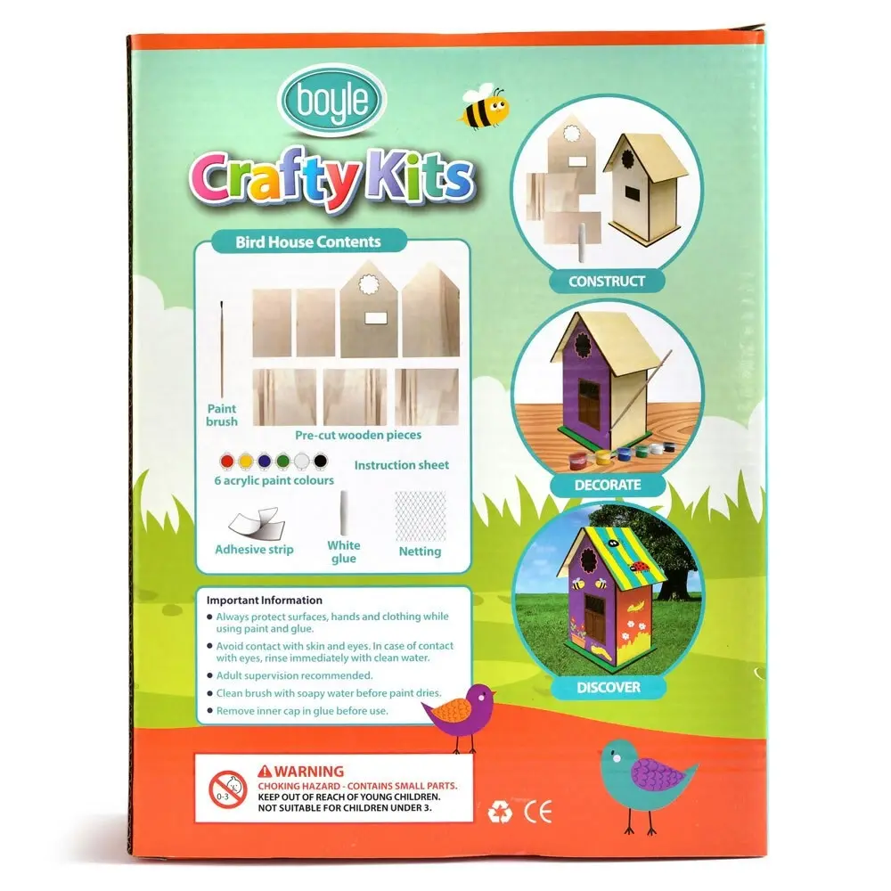 Boyle Crafty Kits 23.5cm Bird House Construction Project Kids Craft Toy 7y+