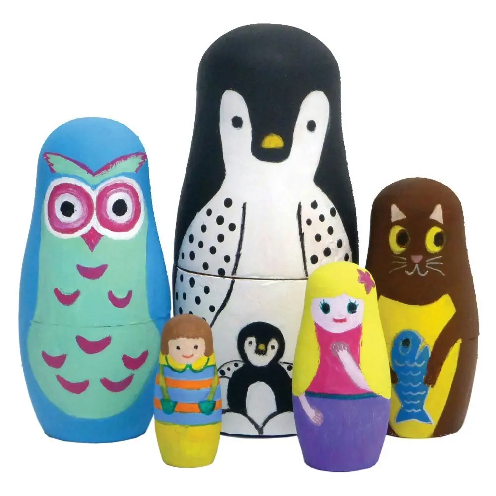 5pc Boyle Crafty Kits Nesting Dolls Paint Set Kids Art Painting Activity 3y+