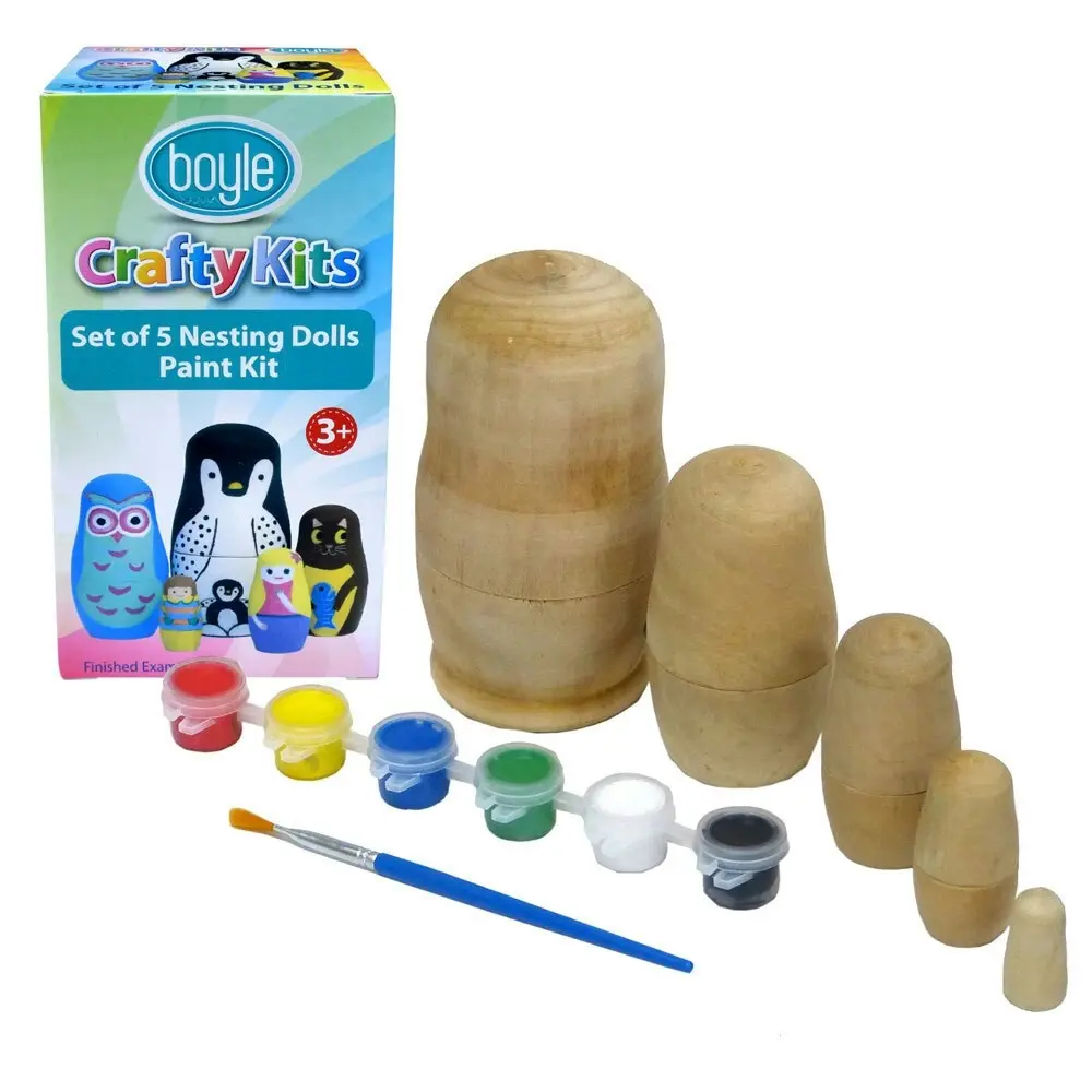 5pc Boyle Crafty Kits Nesting Dolls Paint Set Kids Art Painting Activity 3y+