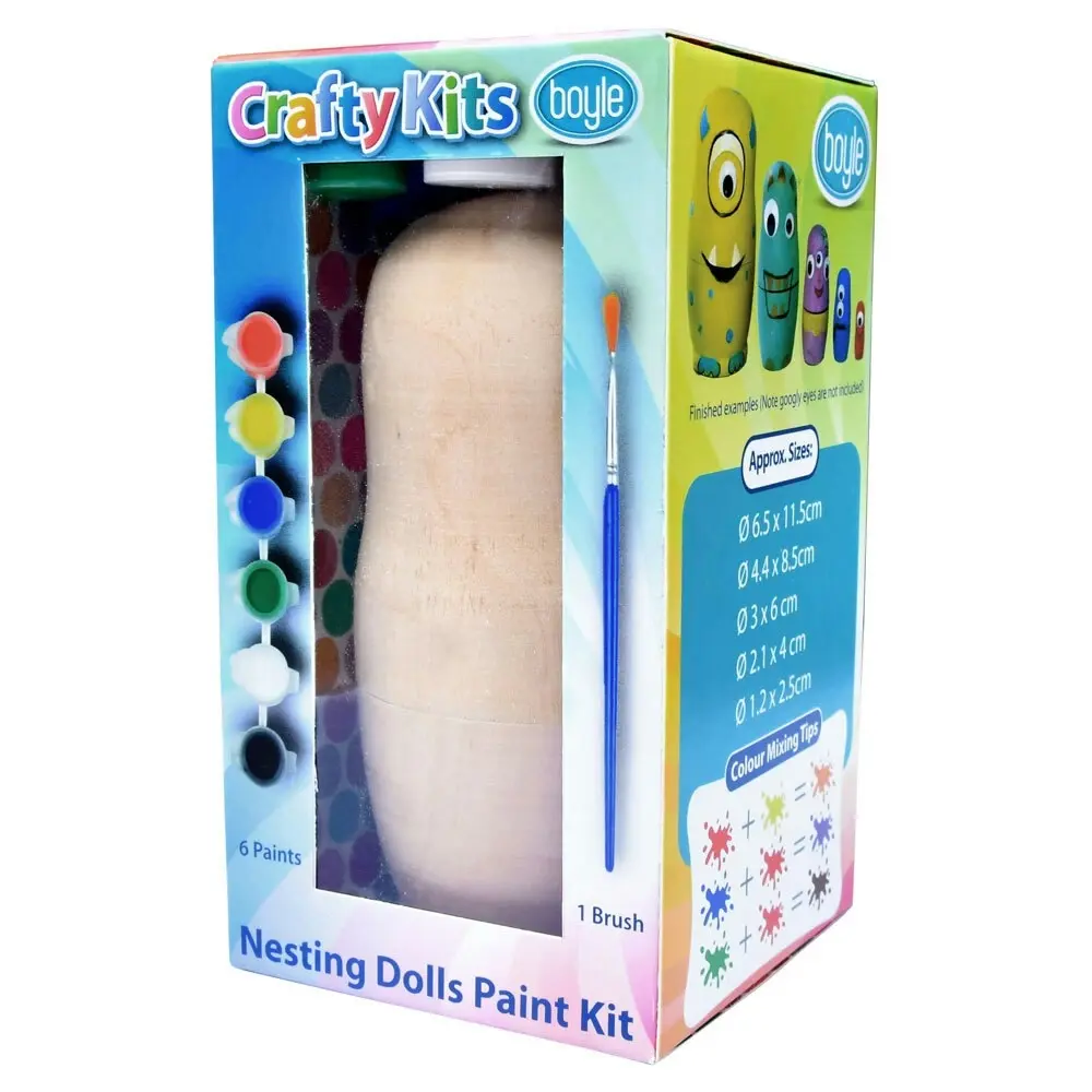 5pc Boyle Crafty Kits Nesting Dolls Paint Set Kids Art Painting Activity 3y+