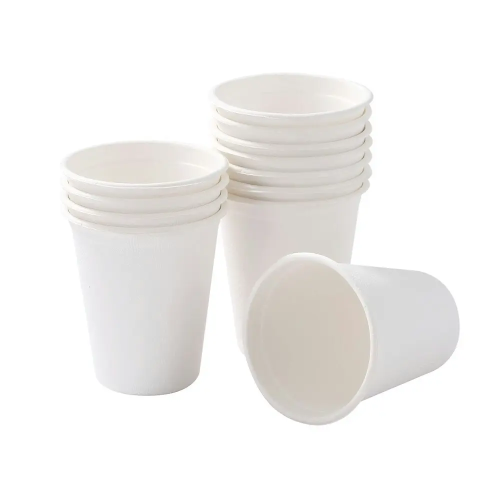 72x Lemon & Lime Earthie Sugarcane Cups 250ml WHT Disposable/Compostable Drink