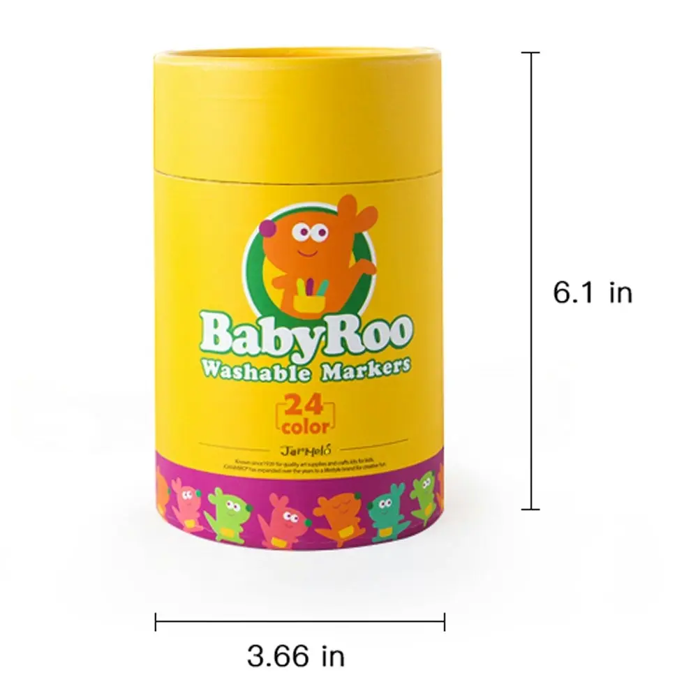 24pc Jar Melo Baby Roo Washable Non-Toxic Craft Draw/Colouring Markers Kids 3y+