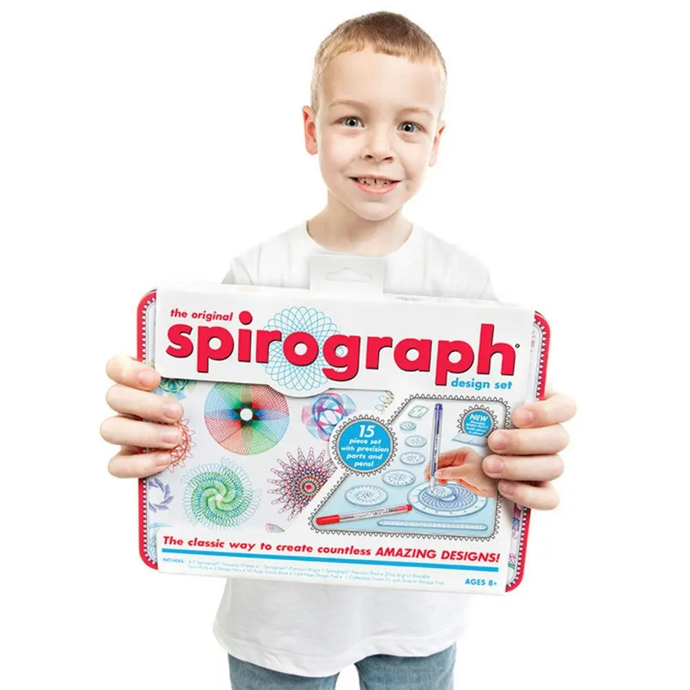 Original Spirograph Design Set Tin Draw Drawing Kids Art Design Craft Create