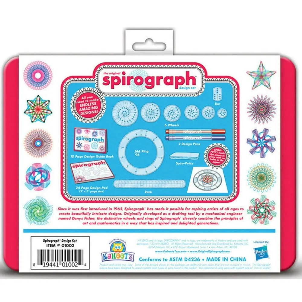 Original Spirograph Design Set Tin Draw Drawing Kids Art Design Craft Create