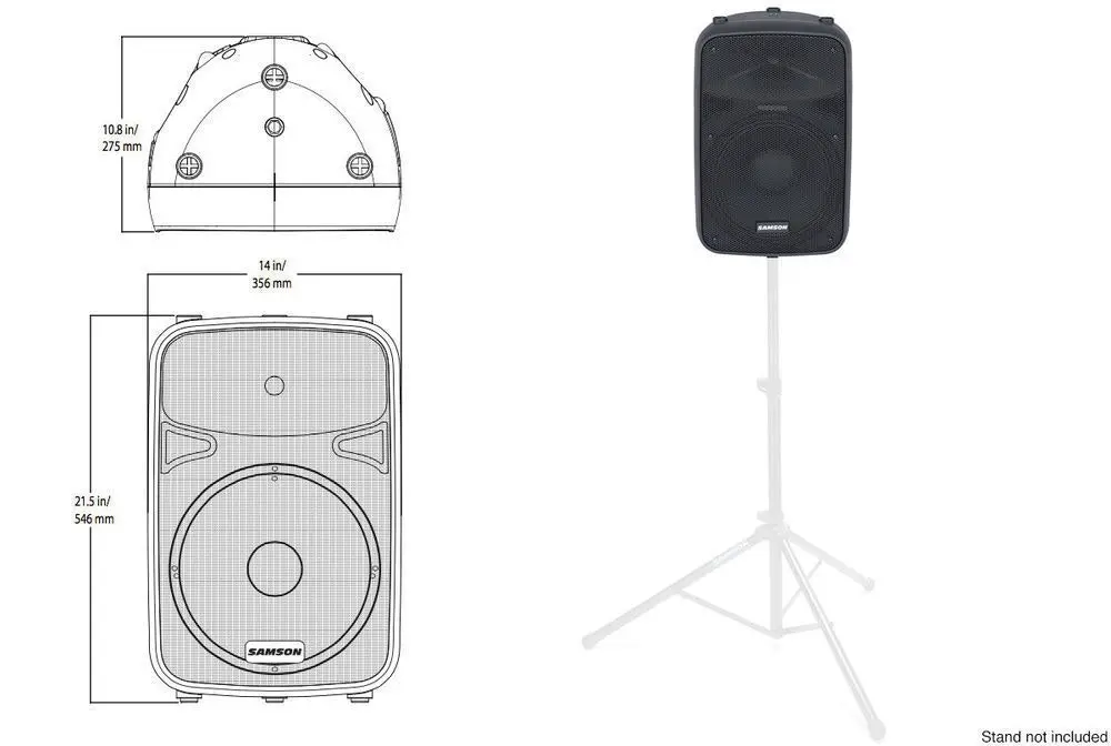 Samson Auro X12D 1000w PA Speaker System f/ Instruments/Gig/Events/Mic/Guitar/DJ