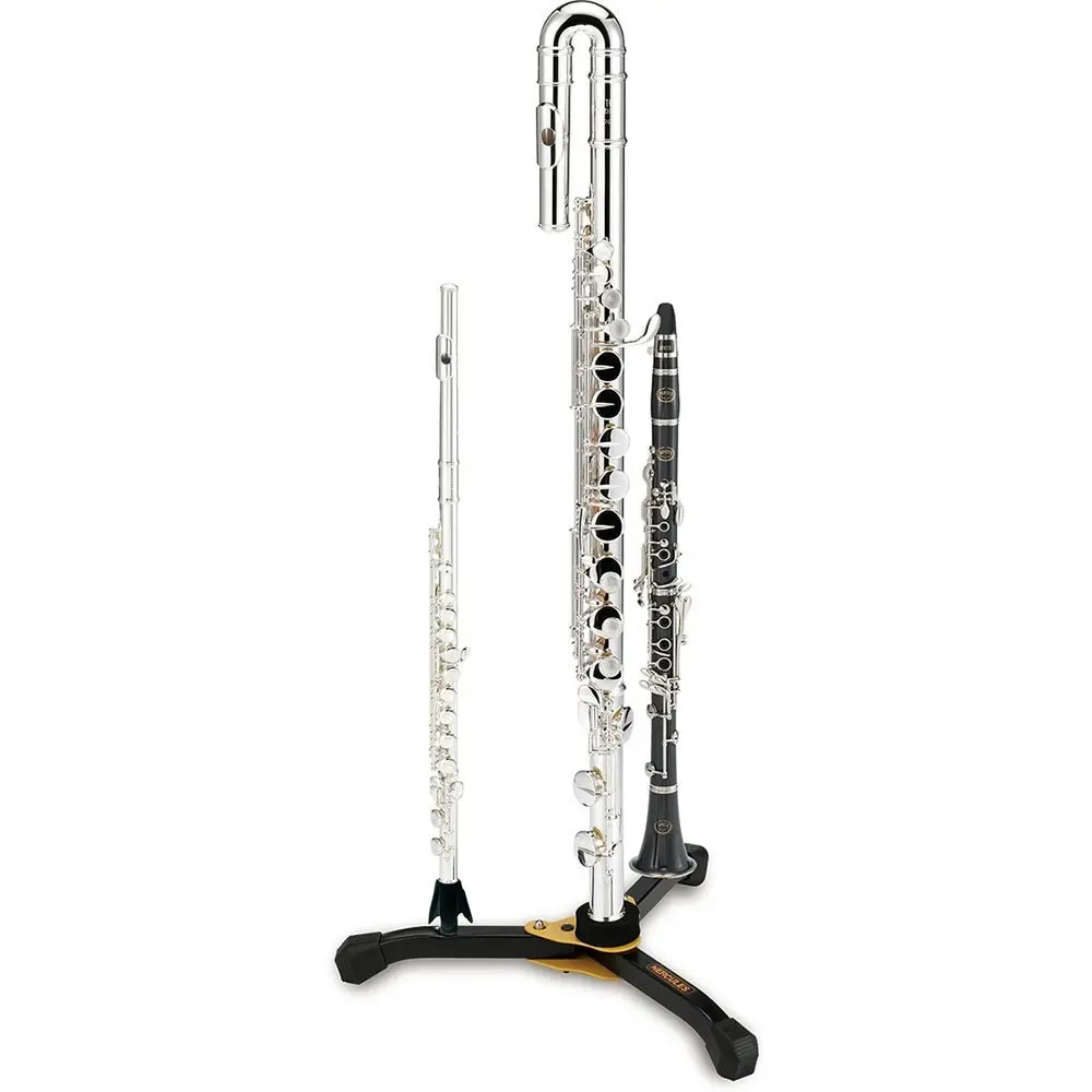 Hercules Foldable Musical Instrument Stand/Holder W/Bag for Alto Flute - Black