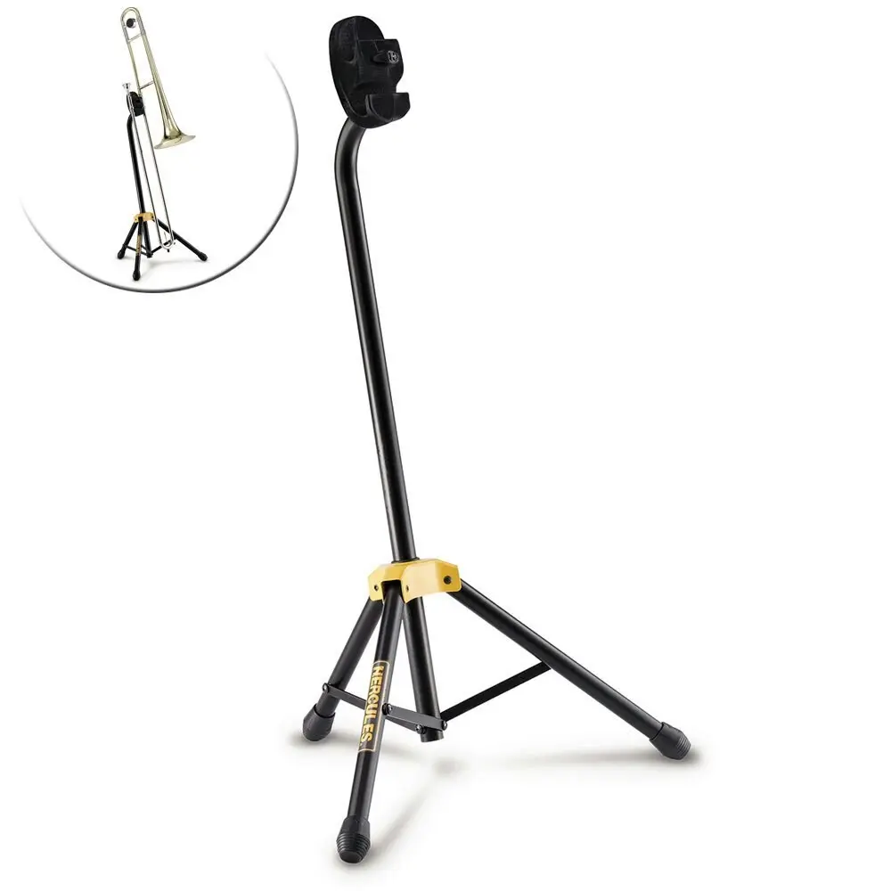 Hercules Musical Instrument Tripod Base Metal Music Stand/Holder f/ Trombone BLK