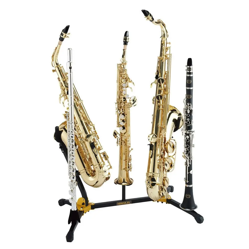 Hercules Alto/Tenor Soprano Saxophone/Flute/Clarinet Instrument Stand/Holder BLK