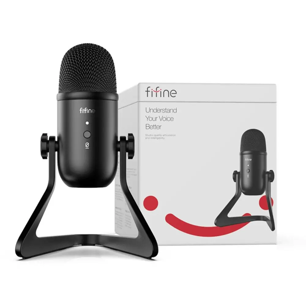 Fifine K678 USB Cardioid Condenser Microphone w/Headphone Jack Recording/Stream