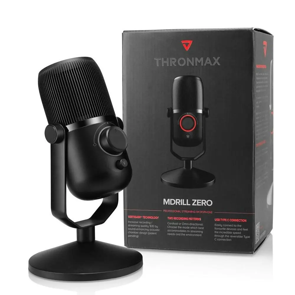 Thronmax Mdrill Zero 48kHz Condenser USB Streaming Microphone Cardioid Black